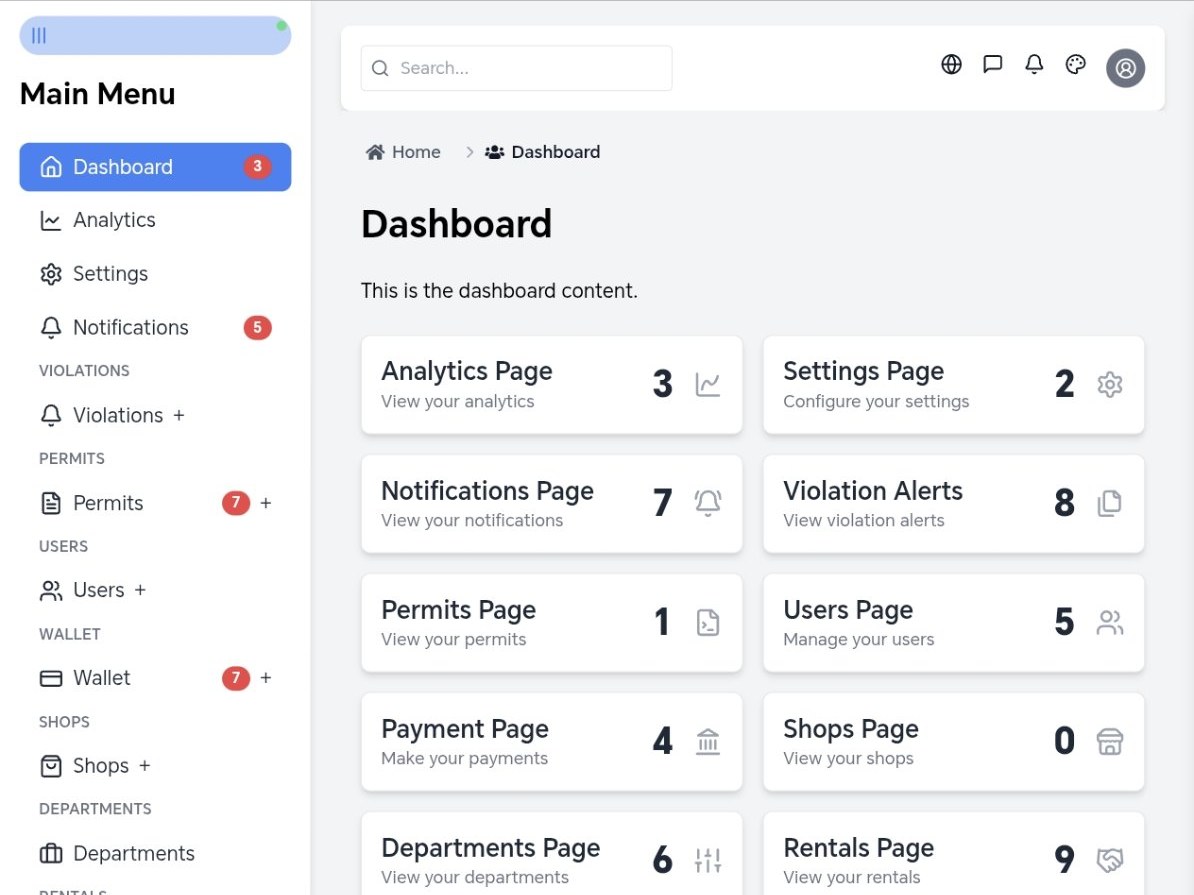 Screenshot of Mall Management Dashboard